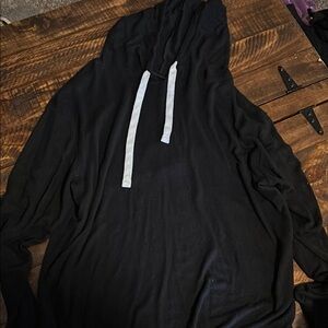 ZYIA Black Hoodie with White Accents